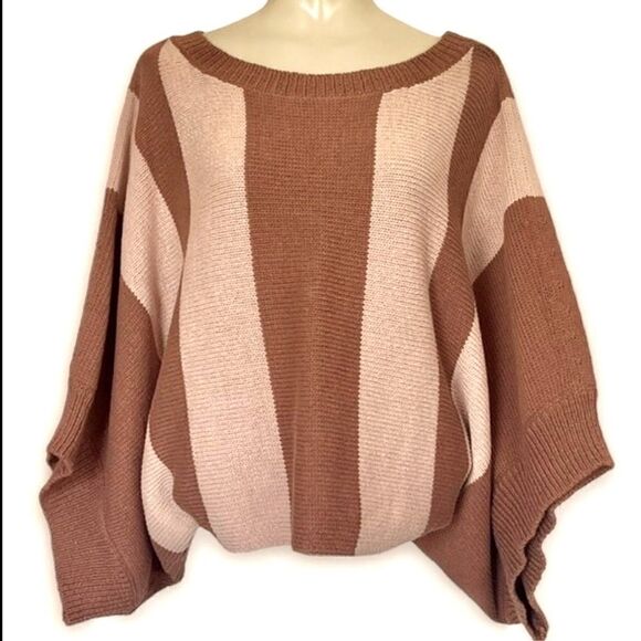 Trina Turk Horizon Bold Stripe Boatneck Dolman Sleeve Ribbed Trim Sweater - Picture 3 of 16